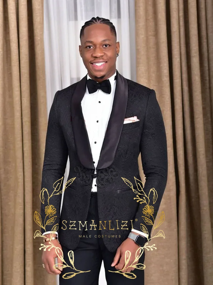 Black Floral Jacquard Wedding Blazer Sets Formal Men Suits Single Breasted Shawl Lapel 2 Piece Set Jacket Pants Groom Outfit
Black Floral Jacquard Wedding Blazer Sets Formal Men Suits Single Breasted Shawl Lapel 2 Piece Set Jacket Pants Groom Outfit