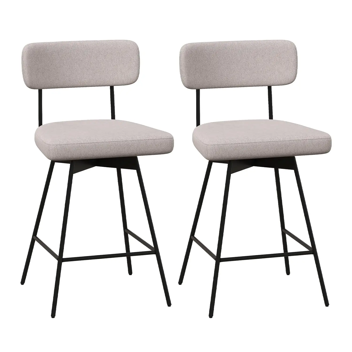 25in Swivel Bar Stools Set 2 Counter Height Padded Backrest Footrest Metal Frame Linen Kitchen Beige, Customized
25in Swivel Bar Stools Set 2 Counter Height Padded Backrest Footrest Metal Frame Linen Kitchen Beige, Customized