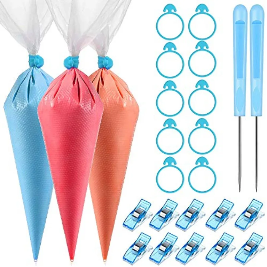 122 Pcs Piping Bag Set with Disposable Tipless Piping Pastry Bags Ties Clips Awls Tool for Cakes Icing Scribe Cookie Decorating
122 Pcs Piping Bag Set with Disposable Tipless Piping Pastry Bags Ties Clips Awls Tool for Cakes Icing Scribe Cookie Decorating