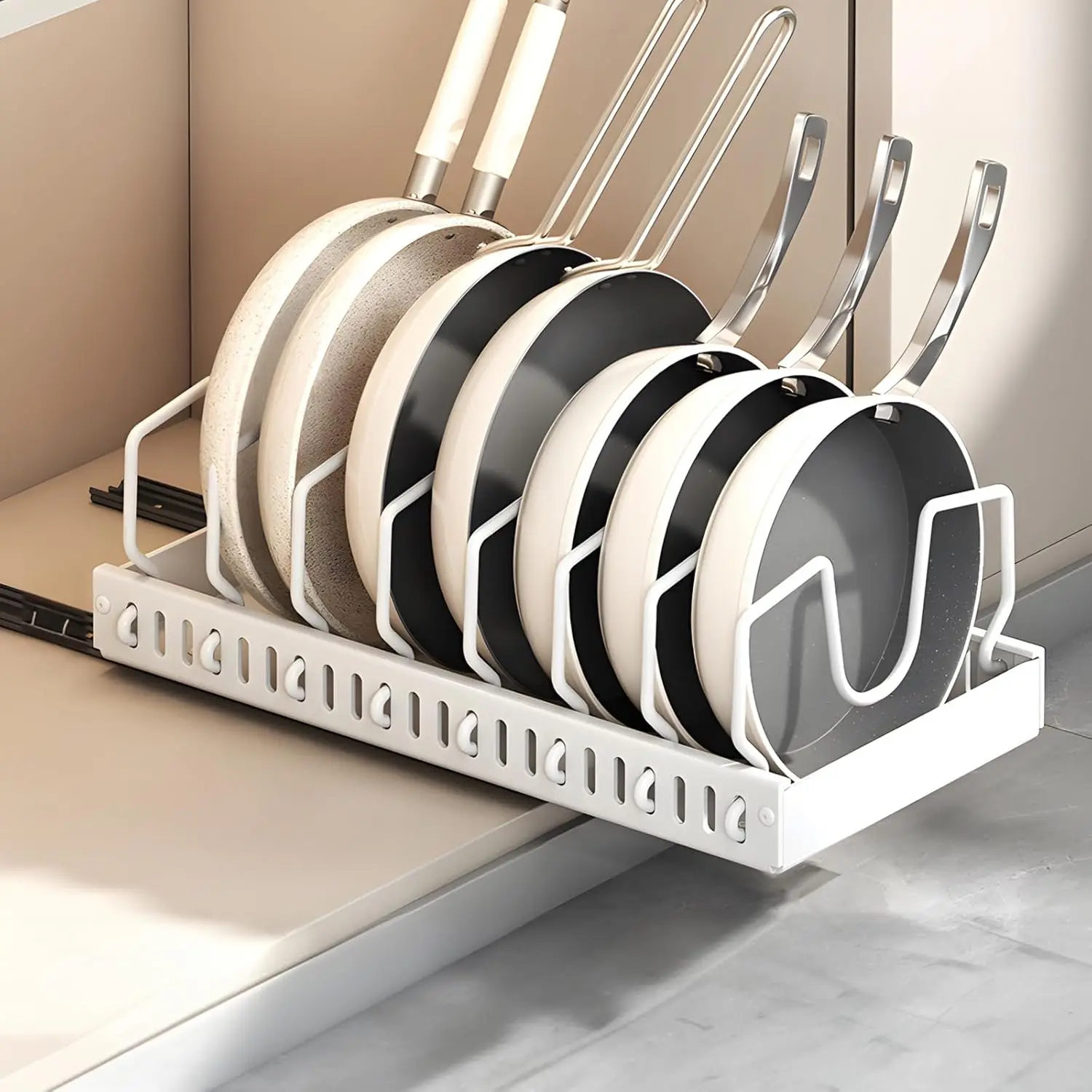 Pull Out Pots Pans Organizer for Under Cabinet Pull Out Cabinet Organizer Storage Pot Lid Organizer Holder Adjustable Dividers
Pull Out Pots Pans Organizer for Under Cabinet Pull Out Cabinet Organizer Storage Pot Lid Organizer Holder Adjustable Dividers