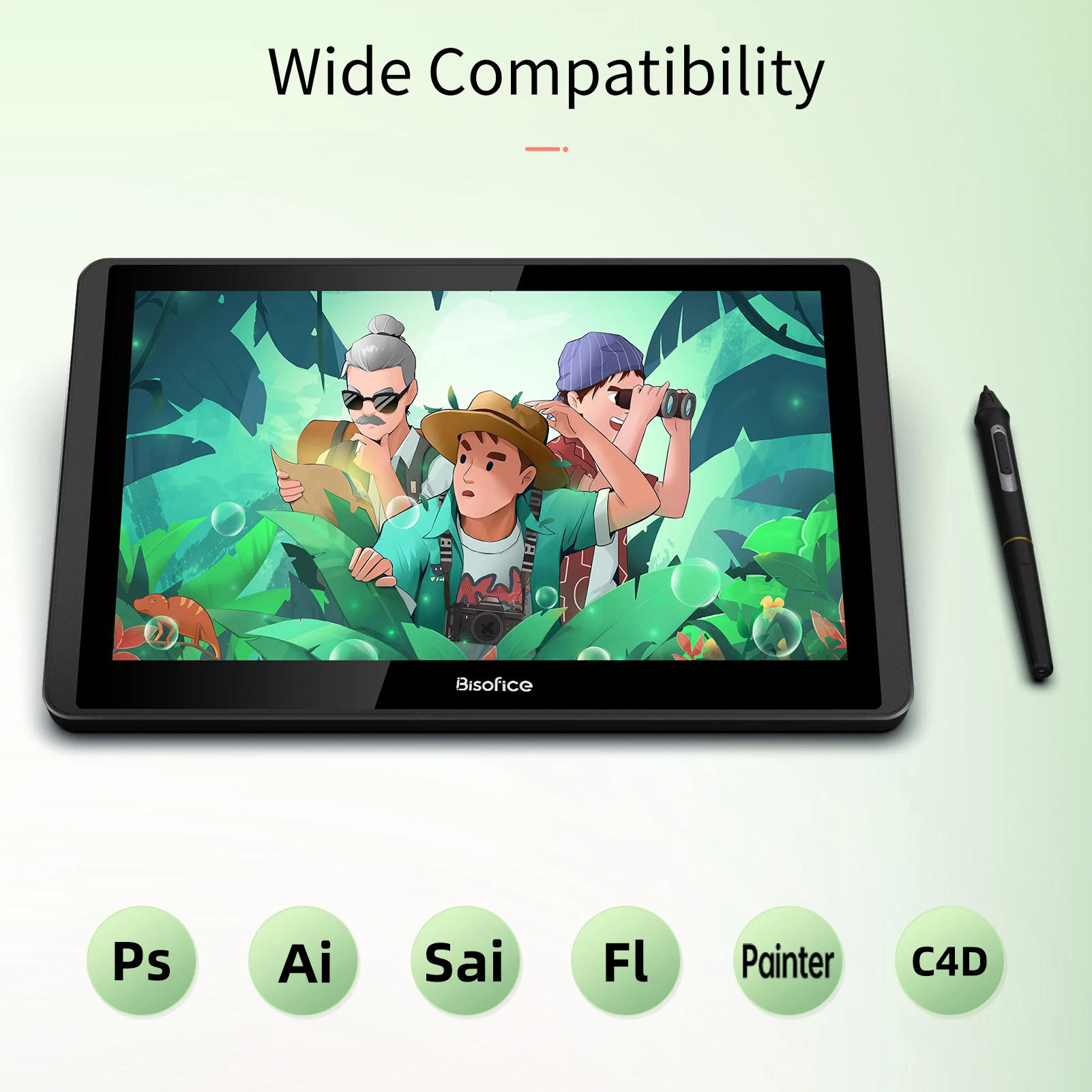 Bisofice 12HD-A H-IPS LCD Graphics Drawing Tablet Monitor 11.6 Inch Size 1366x768 Display 8192 Pressure Level Passive Technology
Bisofice 12HD-A H-IPS LCD Graphics Drawing Tablet Monitor 11.6 Inch Size 1366x768 Display 8192 Pressure Level Passive Technology