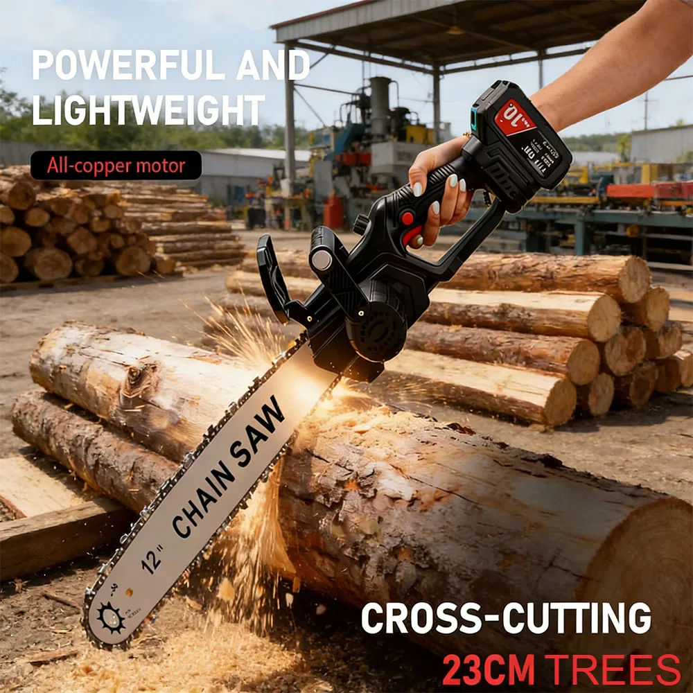 12/16 Inch Cordless Electric Chainsaw High Power Lithium Battery Tree Cutting Saw Wood Logging Tool for Home Garden (No Battery)
12/16 Inch Cordless Electric Chainsaw High Power Lithium Battery Tree Cutting Saw Wood Logging Tool for Home Garden (No Battery)