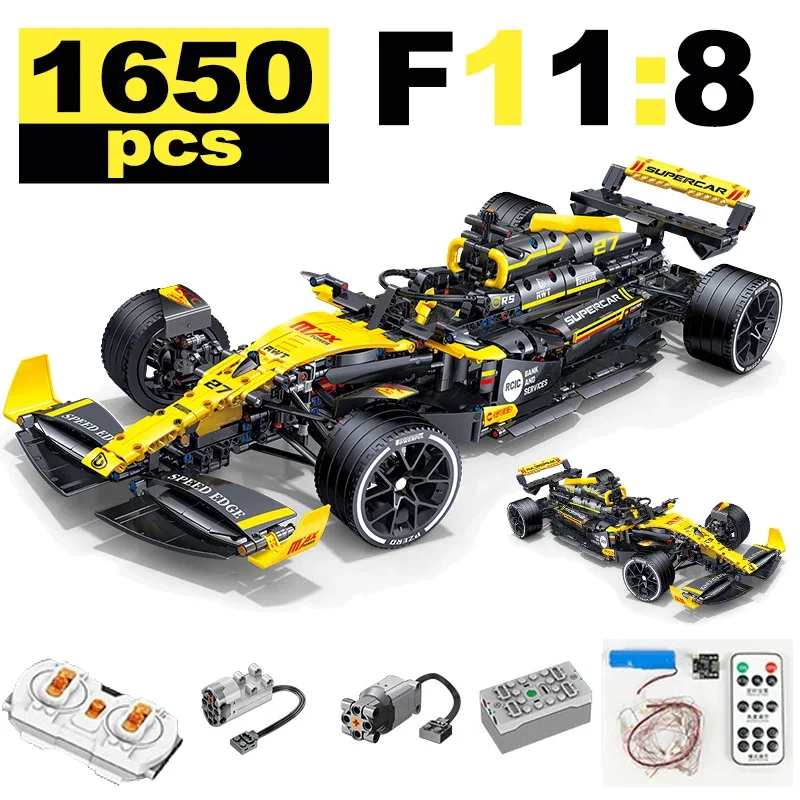 MOC Technical Super Racing 1:8 Racing Driver 27 Formula Building Block Remote Control Lighting Racing Renault F1 Toy Kids Gifts
MOC Technical Super Racing 1:8 Racing Driver 27 Formula Building Block Remote Control Lighting Racing Renault F1 Toy Kids Gifts