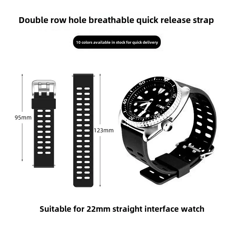10pcs/lot Universal Dual Row Hole 22mm Dual Color Silicone Strap Suitable for Huawei Samsung Jiaming Watch Strap
10pcs/lot Universal Dual Row Hole 22mm Dual Color Silicone Strap Suitable for Huawei Samsung Jiaming Watch Strap
