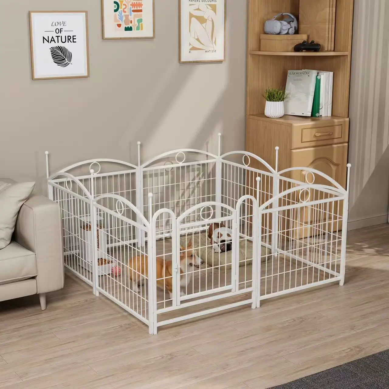 Dog Playpen Indoor 24 inch 8 Panels Heavy Duty Dog Fence Foldable Pet Exercise Pen with Doors for Large Medium Small Dogs
Dog Playpen Indoor 24 inch 8 Panels Heavy Duty Dog Fence Foldable Pet Exercise Pen with Doors for Large Medium Small Dogs