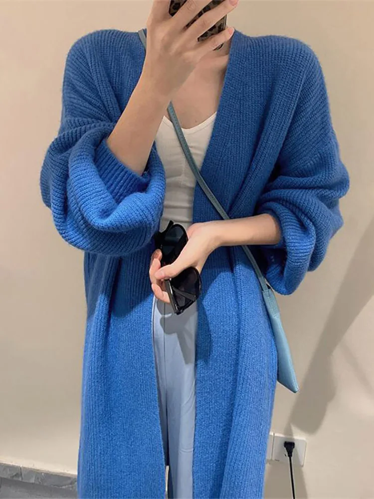 Vintage Women Cardigan Sweater Solid Color Medium Long Leisure Top 2023 Autumn Winter Korean Fashion Female Coat Knitted Sweater
Vintage Women Cardigan Sweater Solid Color Medium Long Leisure Top 2023 Autumn Winter Korean Fashion Female Coat Knitted Sweater