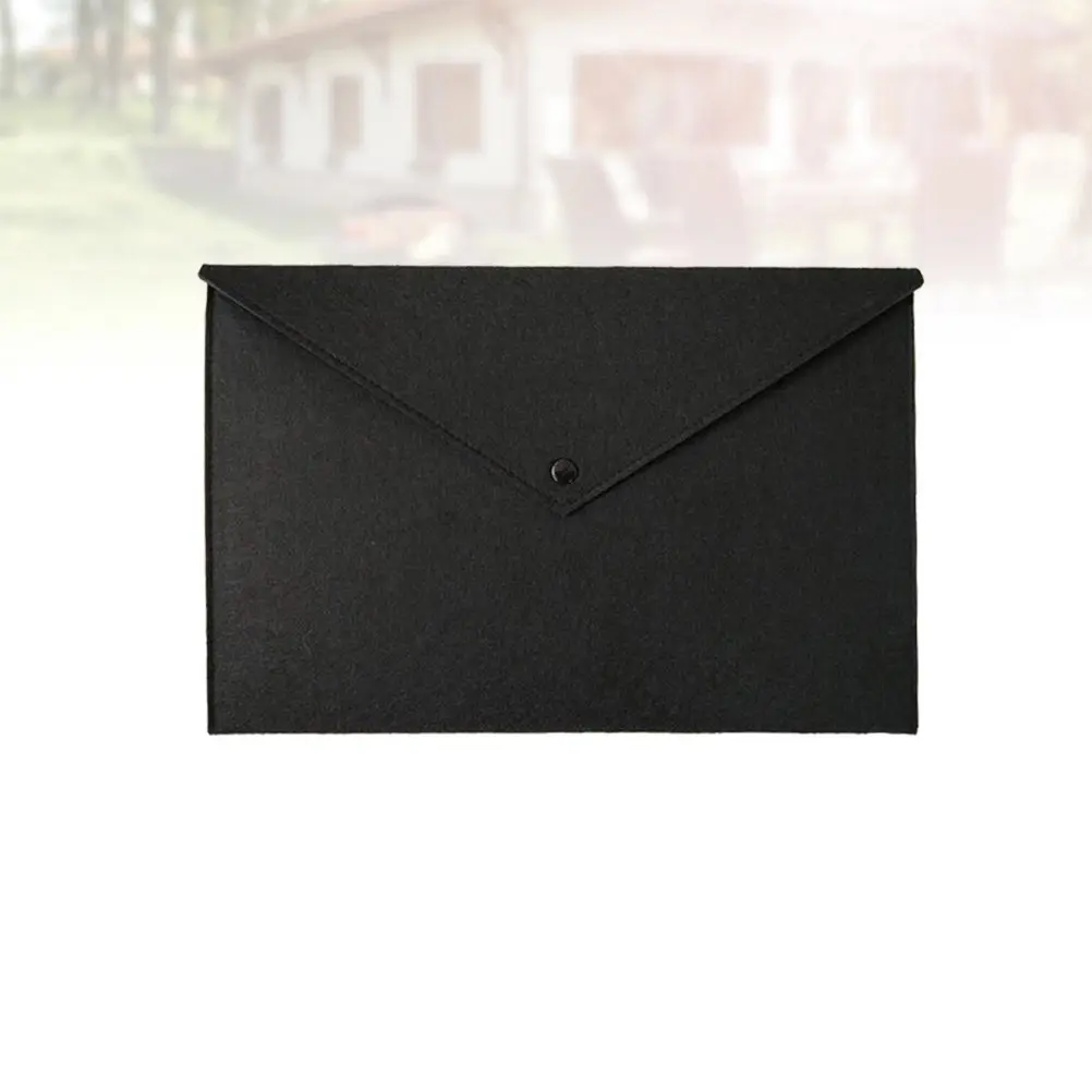Black Felt File Folder A4 Size Premium Tear-Proof Texture Comfortable Touch Button Secure Closure for Office School Home
Black Felt File Folder A4 Size Premium Tear-Proof Texture Comfortable Touch Button Secure Closure for Office School Home