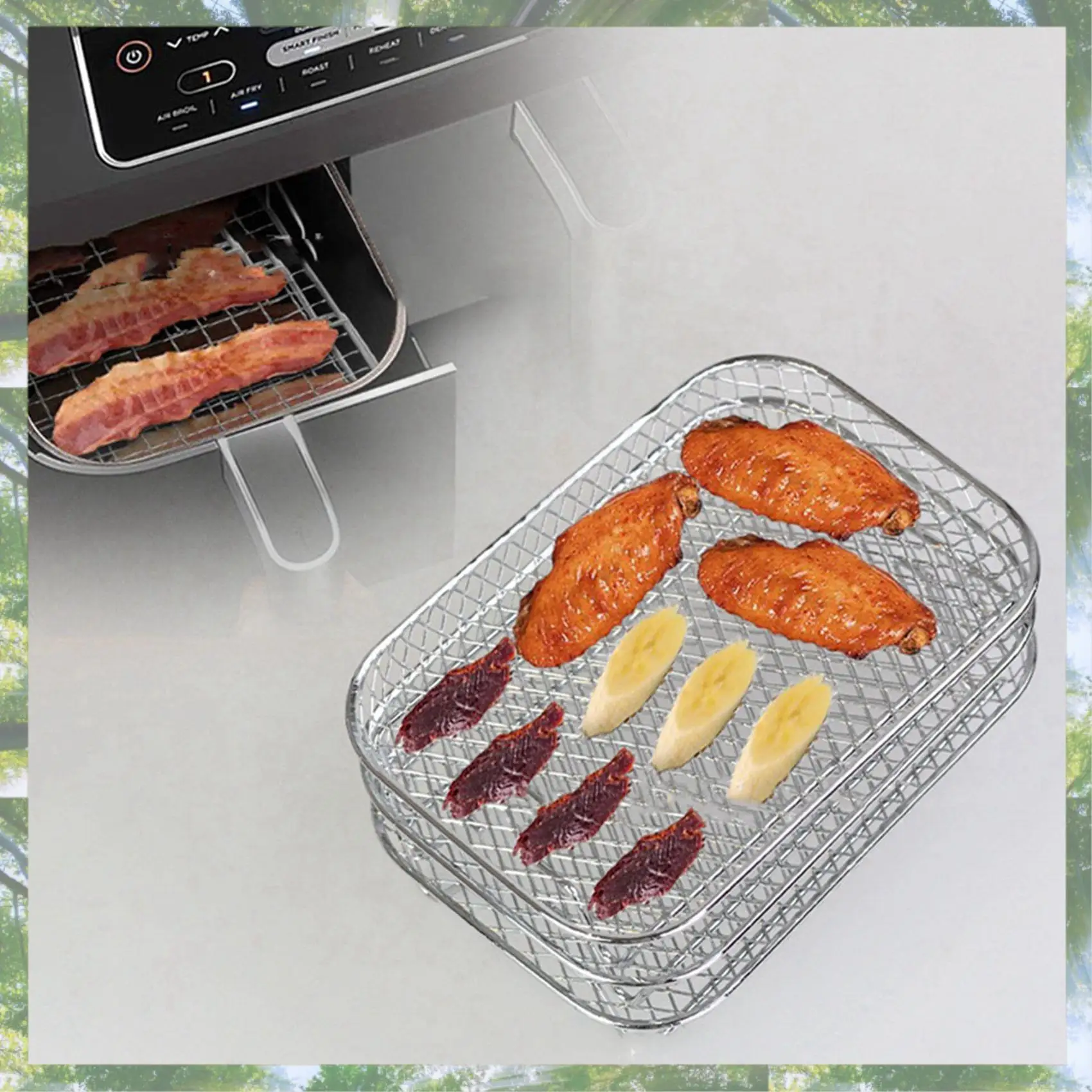 L73A 2025-2X Air Fryer Rack For Ninja Dual Air Fryer, 3-Layer Food Dehydrator Rack Toast Rack Grill Air Fryer Accessories
L73A 2025-2X Air Fryer Rack For Ninja Dual Air Fryer, 3-Layer Food Dehydrator Rack Toast Rack Grill Air Fryer Accessories