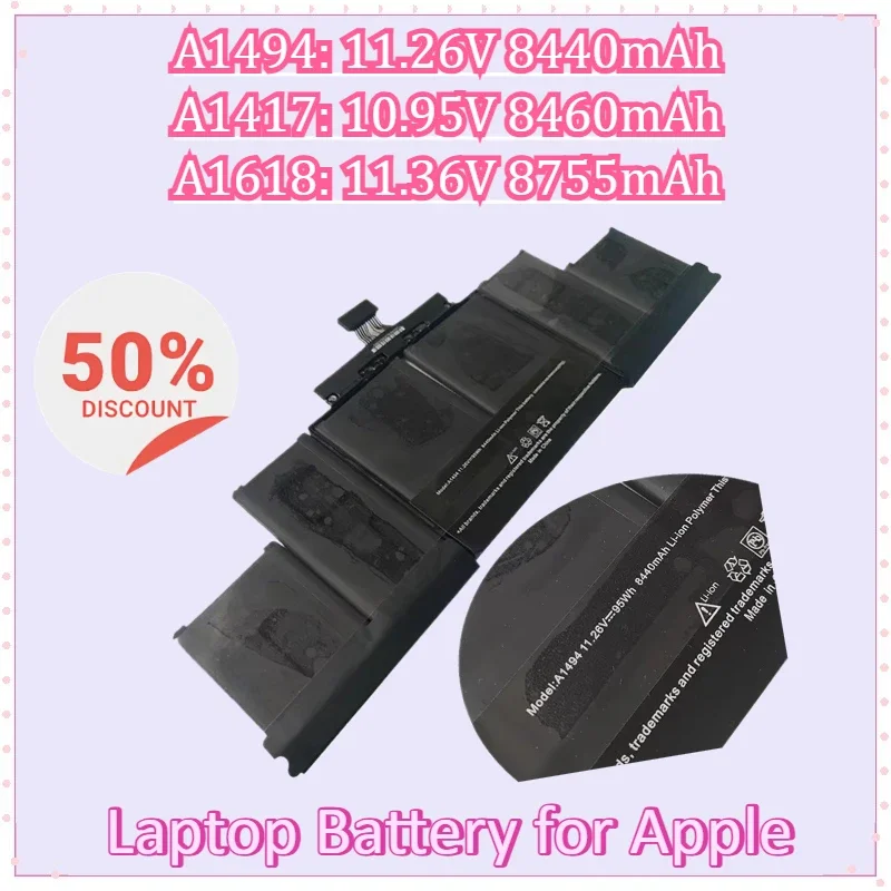 New A1417 A1494 A1618 Laptop Battery for Apple MacBook Pro 15" Retina A1398 2015Year 020-00079 MJLQ2LL/A MJLT2LL/A
New A1417 A1494 A1618 Laptop Battery for Apple MacBook Pro 15" Retina A1398 2015Year 020-00079 MJLQ2LL/A MJLT2LL/A