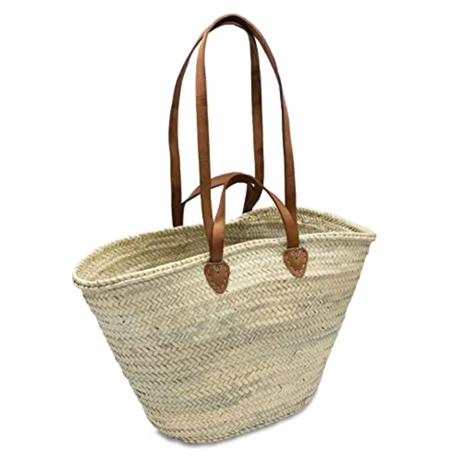 French Basket with Double Flat Leather Handles for Summer Beach Tote Wicker Market Basket Ideal for Outdoor Shopping and Picnic
French Basket with Double Flat Leather Handles for Summer Beach Tote Wicker Market Basket Ideal for Outdoor Shopping and Picnic
