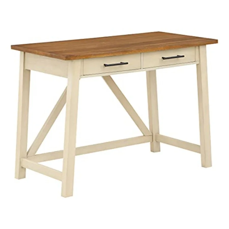 OSP Home Furnishings Milford Rustic 42 Inch Writing Desk with 2 Drawers and Burnished Decorative Hardware, Antique White
OSP Home Furnishings Milford Rustic 42 Inch Writing Desk with 2 Drawers and Burnished Decorative Hardware, Antique White