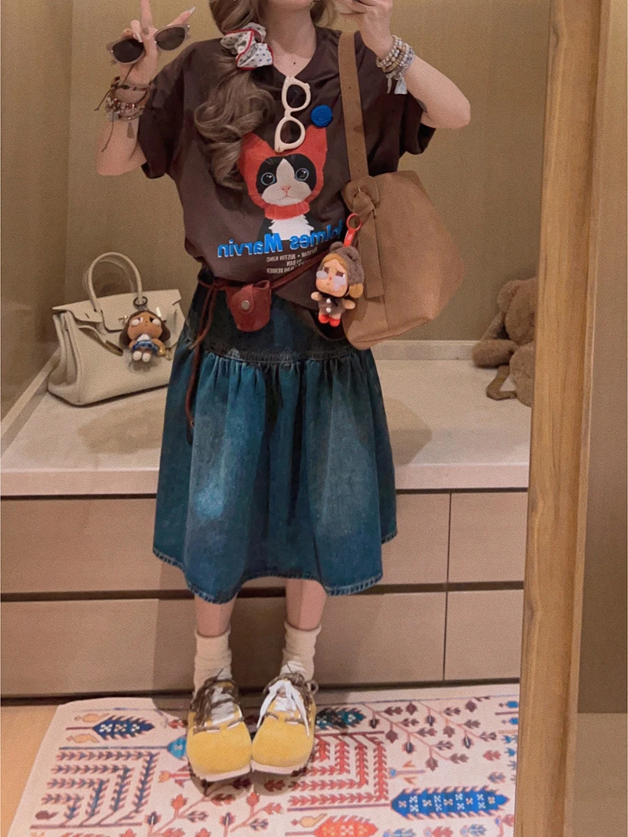 Юбка-миди Yukiss Retro Miu Series из денима, повседневная, свободного кроя, в форме буквы H, маленький размер, для женщин, для повседневной носки
Юбка-миди Yukiss Retro Miu Series из денима, повседневная, свободного кроя, в форме буквы H, маленький размер, для женщин, для повседневной носки