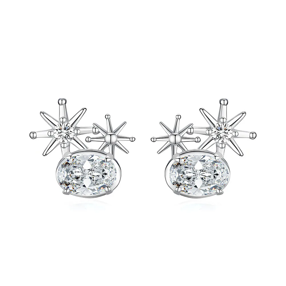 S925 Rhodium Plated Silver 1CT D Color Moissanite 4x6mm Oval Star Ear Studs for Women, Exquisite Jewelry
S925 Rhodium Plated Silver 1CT D Color Moissanite 4x6mm Oval Star Ear Studs for Women, Exquisite Jewelry