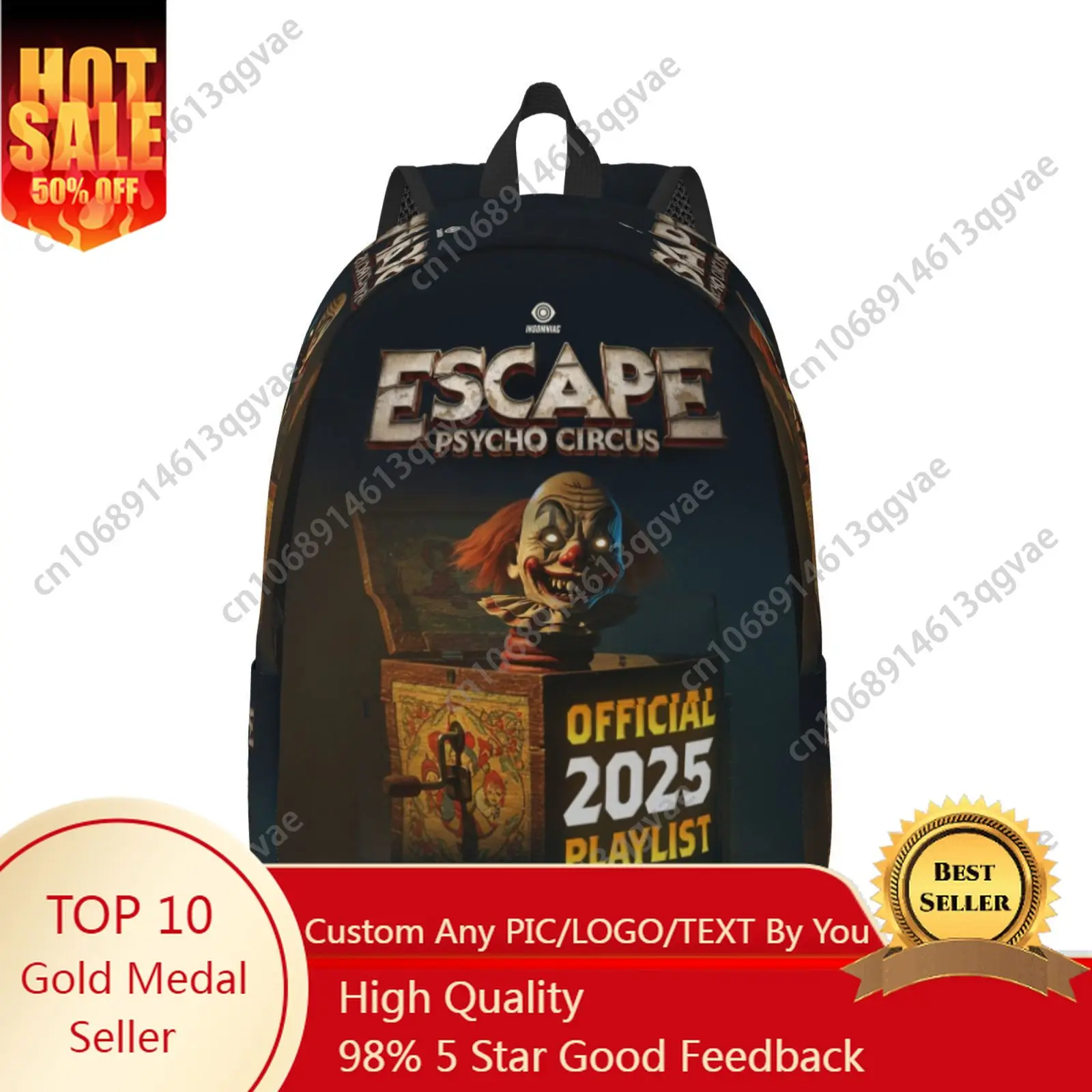 Escape Halloween Music Festival Custom Canvas Lightweight Backpack Fashion Durable Student Men Women Business Daypack
Escape Halloween Music Festival Custom Canvas Lightweight Backpack Fashion Durable Student Men Women Business Daypack