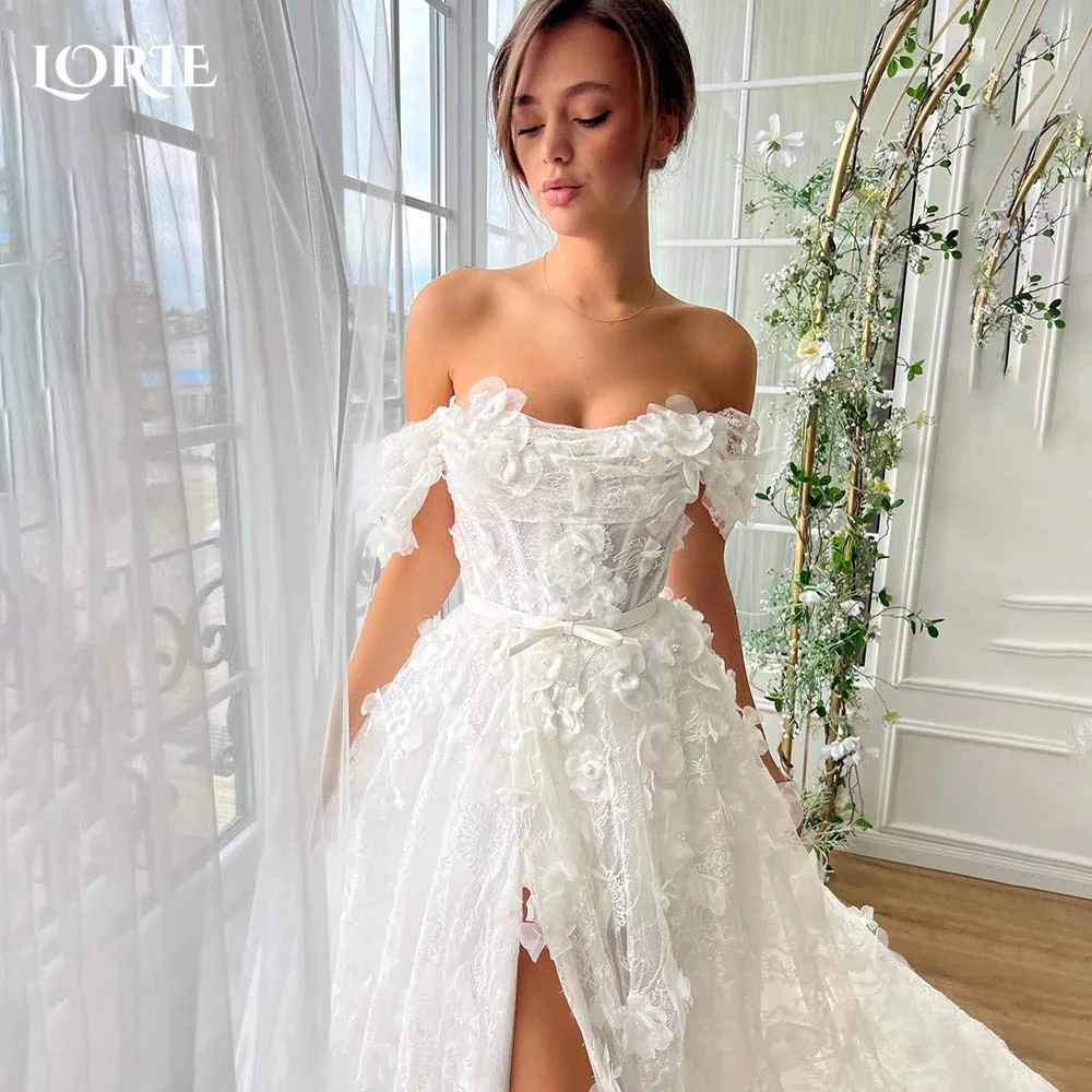 LORIE Vintage Lace Wedding Dresses with Split Sweetheart Off Shoulder 3D Flower Bridal Gowns Appliques Backless Bride Dress 2024
LORIE Vintage Lace Wedding Dresses with Split Sweetheart Off Shoulder 3D Flower Bridal Gowns Appliques Backless Bride Dress 2024