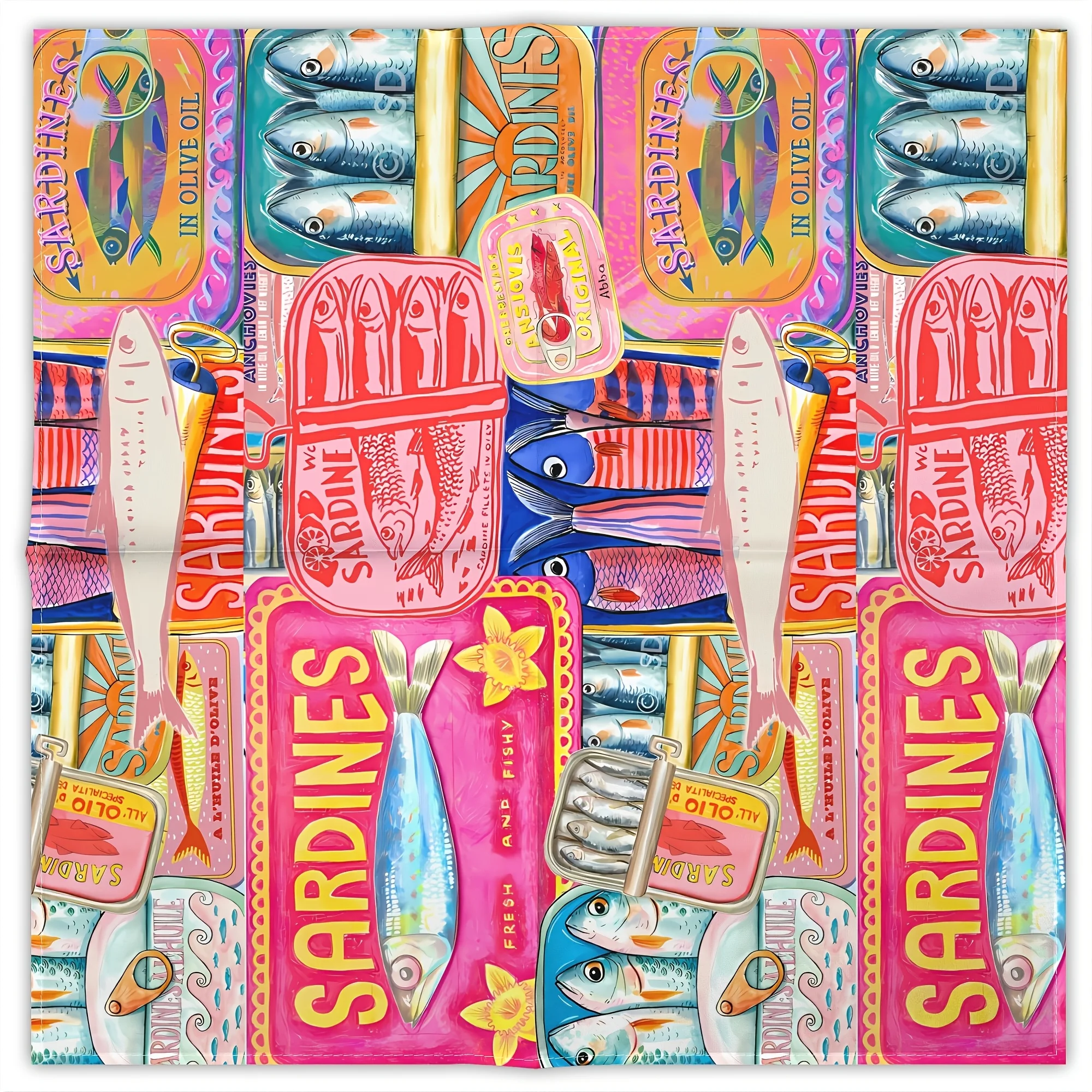 1pc Outdoor Multifunctional Headwear Unisex Vintage Sardine Can Print Headscarf - Retro Sardine Can Pattern Scarf Handkerchief, Outdoor Riding Hiking Party Accessory, Casual Square Scarf
1pc Outdoor Multifunctional Headwear Unisex Vintage Sardine Can Print Headscarf - Retro Sardine Can Pattern Scarf Handkerchief, Outdoor Riding Hiking Party Accessory, Casual Square Scarf