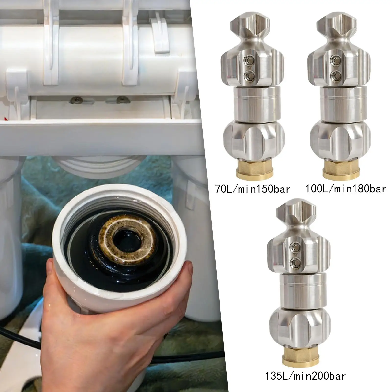 Quick Connect Sewer Cleaning Nozzle, 3/4" Internal Thread, for Household
Quick Connect Sewer Cleaning Nozzle, 3/4" Internal Thread, for Household