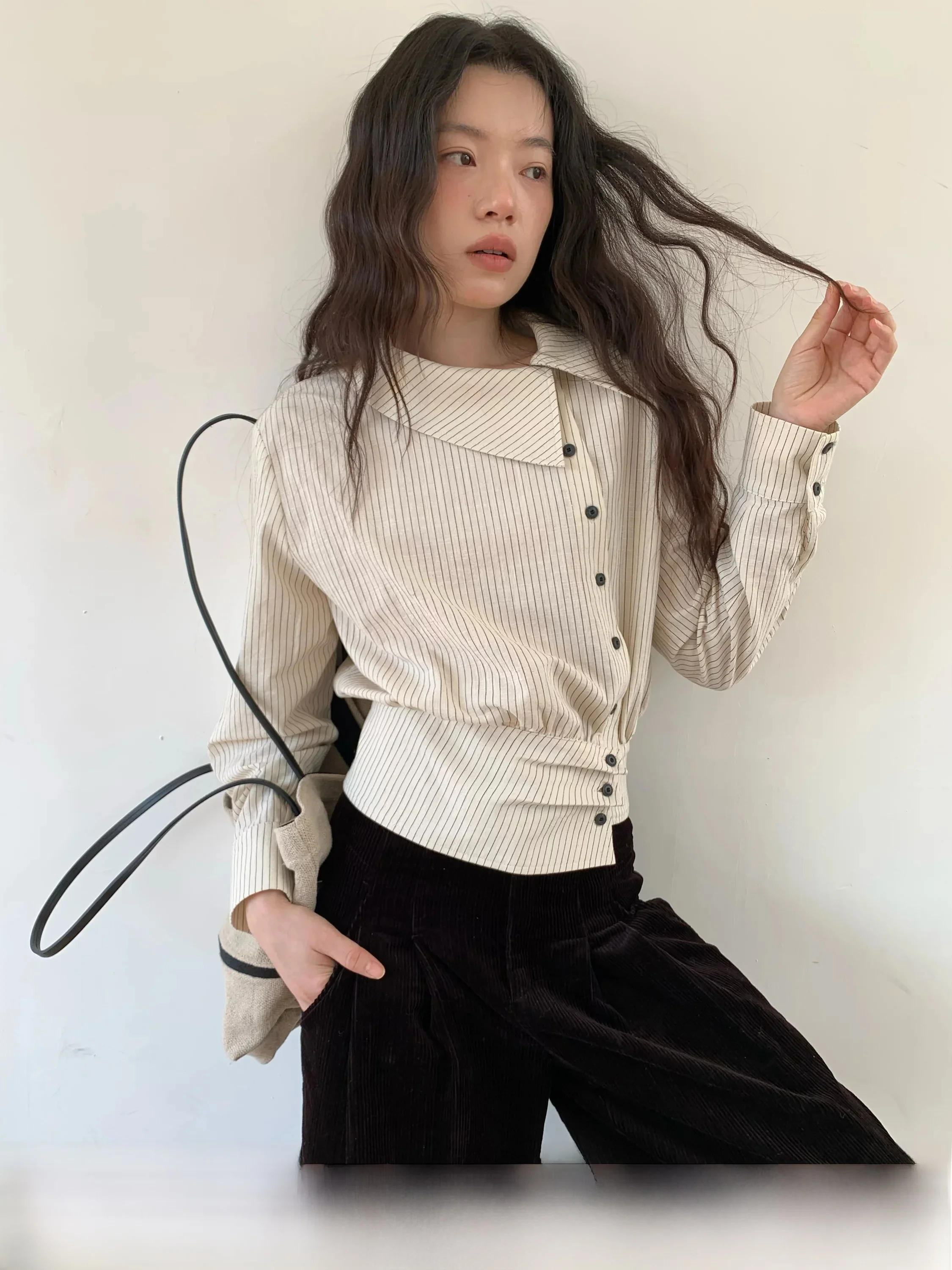 Dorydory Slim Fit Short Sleeve Women's Shirt Spring New Style Long Sleeve Striped Casual Cotton Casual Style Button Front
Dorydory Slim Fit Short Sleeve Women's Shirt Spring New Style Long Sleeve Striped Casual Cotton Casual Style Button Front