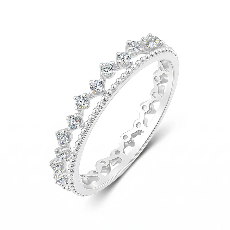 925 Sterling Silver Moissanite Women's Crown Ring: Simple Jewelry for Everyday Wear
925 Sterling Silver Moissanite Women's Crown Ring: Simple Jewelry for Everyday Wear