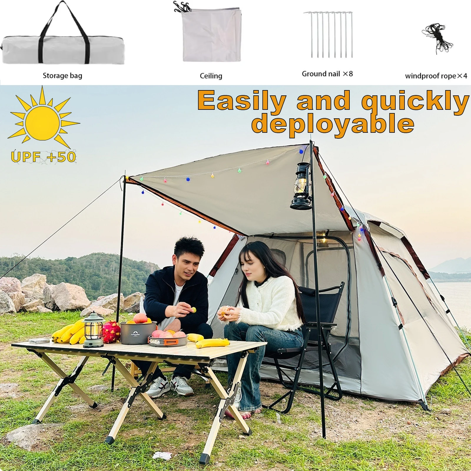 Outdoor camping gear includes waterproof inflatable tent pop up tarp mesh awning gazebo sunshade pole windscreen beach travel
Outdoor camping gear includes waterproof inflatable tent pop up tarp mesh awning gazebo sunshade pole windscreen beach travel