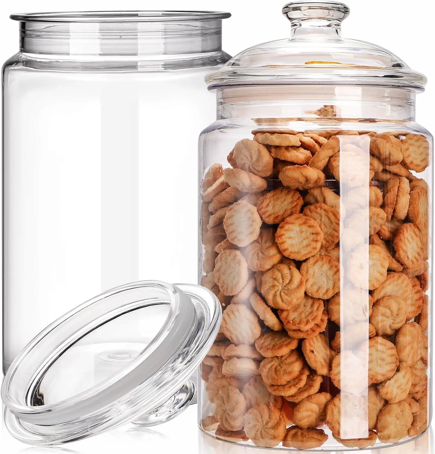 2 Pack 130 oz Large Cookie Jar with Lid, Clear Acrylic Candy Jar Unbreakable, Airtight Food Storage Canister, Decorative Plas
2 Pack 130 oz Large Cookie Jar with Lid, Clear Acrylic Candy Jar Unbreakable, Airtight Food Storage Canister, Decorative Plas