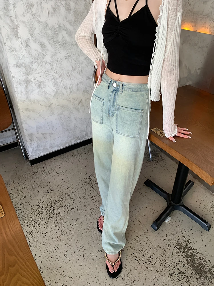 Light Wash Straight Leg Jeans High Waist Loose Fit Slimming Vintage Summer Thin Wide Leg Floor-Length Pants for Women
Light Wash Straight Leg Jeans High Waist Loose Fit Slimming Vintage Summer Thin Wide Leg Floor-Length Pants for Women