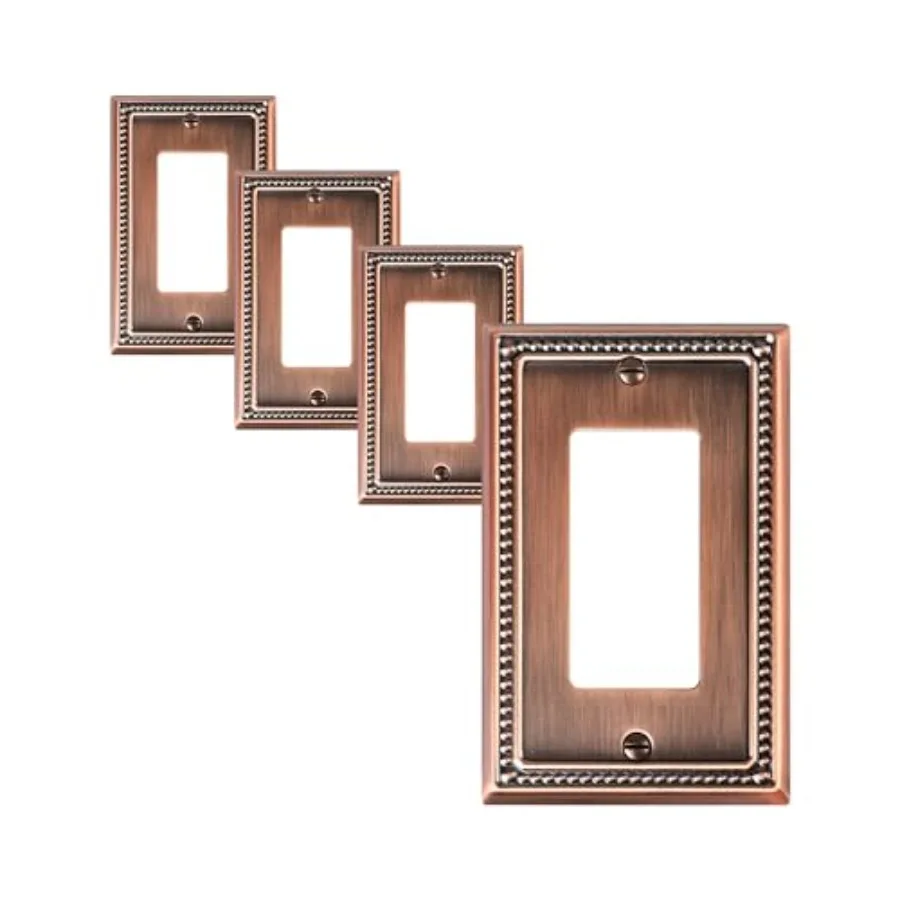 4-Pack Decorator Outlet Cover Plate, Decorative Switch Plates and Outlet Covers, Metal Wall Plates for Electrical Outlets, Rece
4-Pack Decorator Outlet Cover Plate, Decorative Switch Plates and Outlet Covers, Metal Wall Plates for Electrical Outlets, Rece