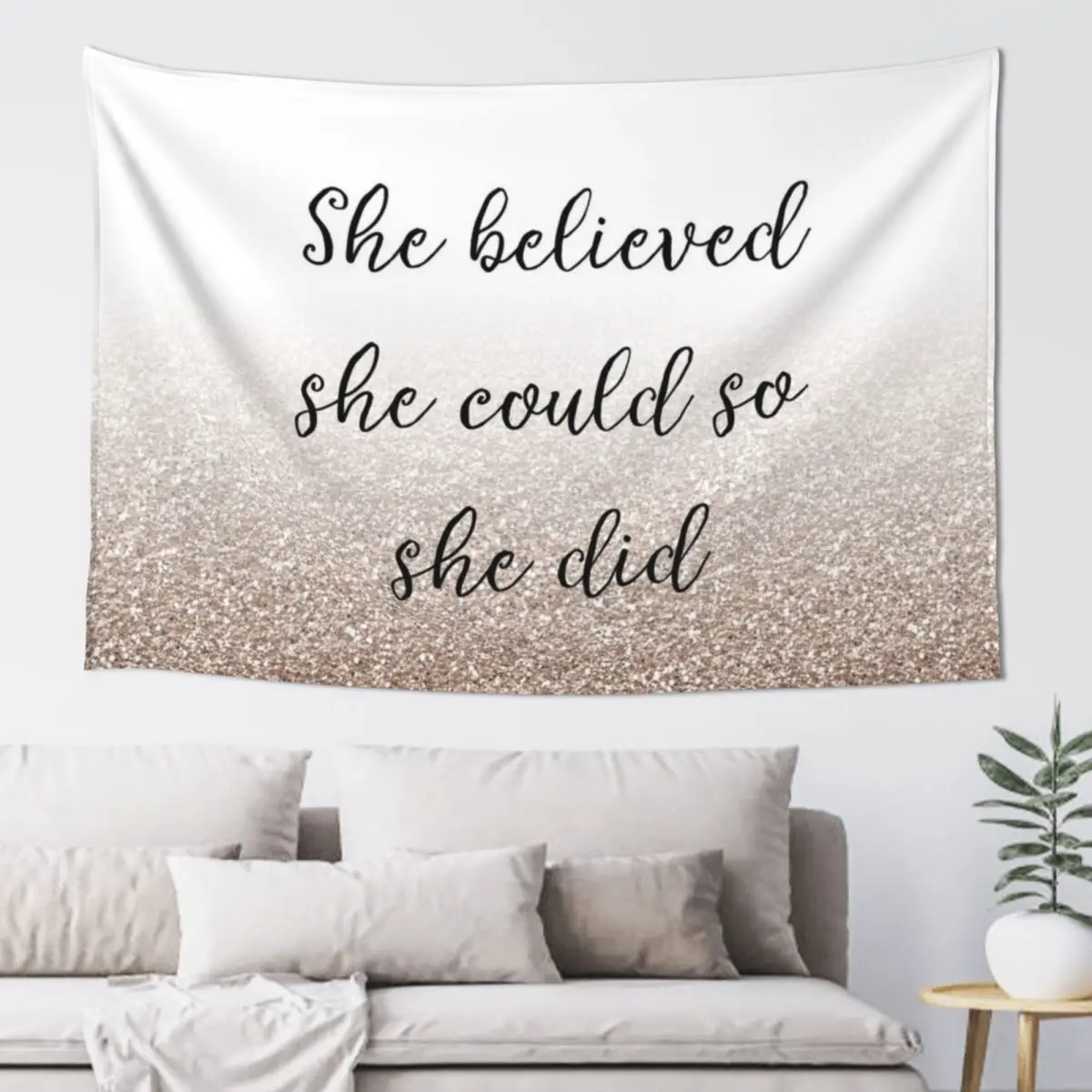 She believed she could so she did - rose gold gradient Tapestry Bedroom Decor Decorative Wall Tapestry
She believed she could so she did - rose gold gradient Tapestry Bedroom Decor Decorative Wall Tapestry
