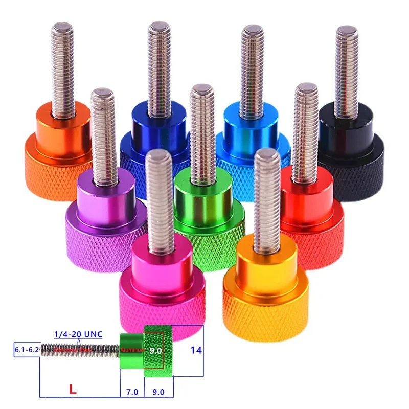 1Pcs UNC 1/4-20 Thread Aluminum High Step Thumb Screws 14x9mm Knurled Head Hand Tighten Screw Stainless Steel Thread 6-100mm
1Pcs UNC 1/4-20 Thread Aluminum High Step Thumb Screws 14x9mm Knurled Head Hand Tighten Screw Stainless Steel Thread 6-100mm