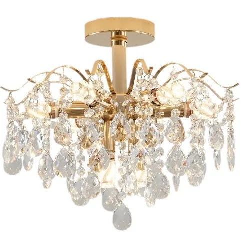 Household crystal chandelier living room hall luxury high-end bedroom dining room light warm study
Household crystal chandelier living room hall luxury high-end bedroom dining room light warm study