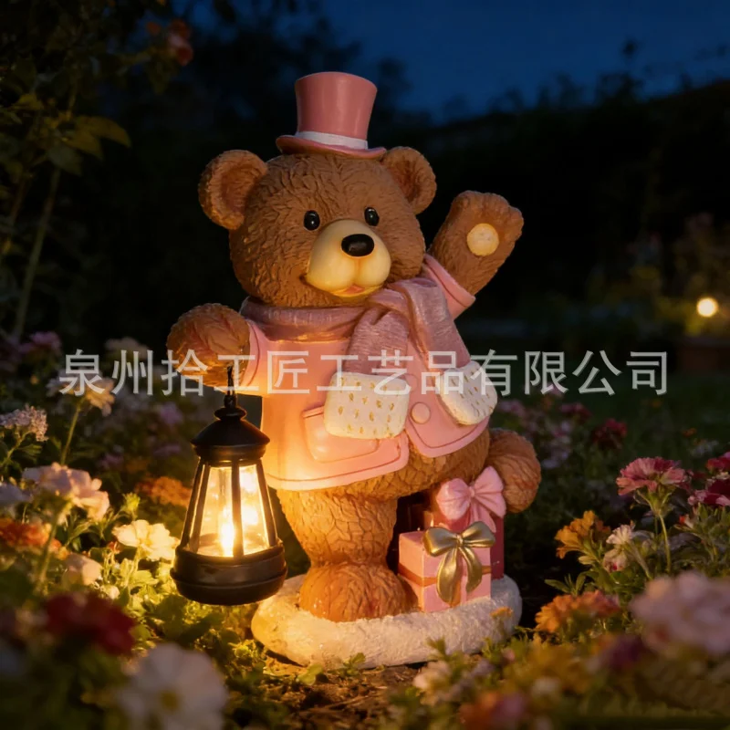 Outdoor Solar Ground Light Resin craft ornament Pink Bear Lantern Garden Courtyard Decorative Landscape Light
Outdoor Solar Ground Light Resin craft ornament Pink Bear Lantern Garden Courtyard Decorative Landscape Light