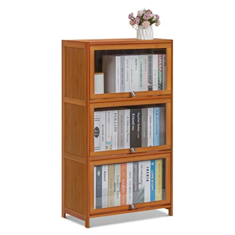 3 Tier Book Cabinet with Acrylic Doors Bamboo Display Shelf Organizer Stand for 's Student Hallway Home Office Brown
3 Tier Book Cabinet with Acrylic Doors Bamboo Display Shelf Organizer Stand for 's Student Hallway Home Office Brown