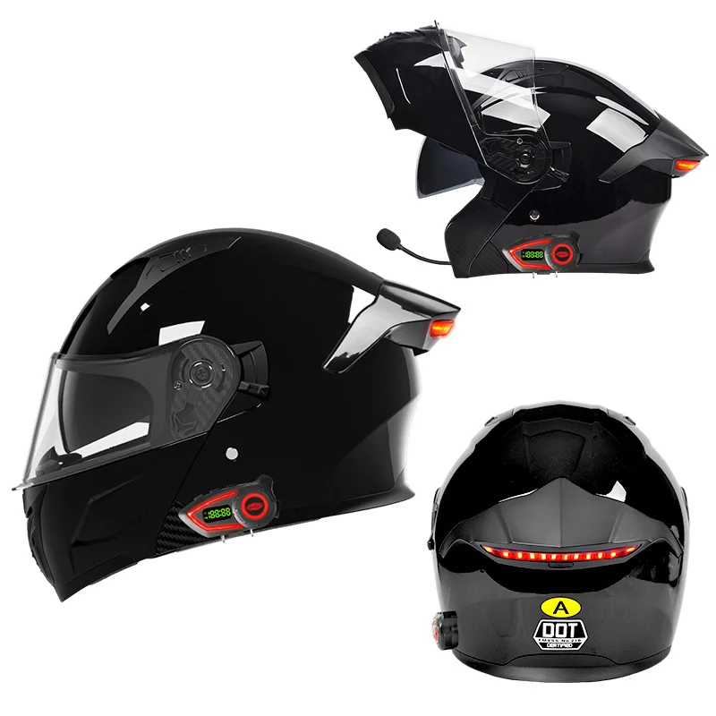 High Quality Motorcycle Helmets Double Visor Modular Helmet With Bluetooth ABS Helmet LED Tail Light DOT Approved Wholesale
High Quality Motorcycle Helmets Double Visor Modular Helmet With Bluetooth ABS Helmet LED Tail Light DOT Approved Wholesale
