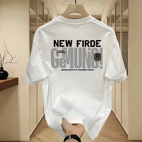 Summer Cotton Printed Short-sleeved T-shirt Ruanshuai Letters Street Casual Casual Loose Couples Big Size Half-sleeved
Summer Cotton Printed Short-sleeved T-shirt Ruanshuai Letters Street Casual Casual Loose Couples Big Size Half-sleeved