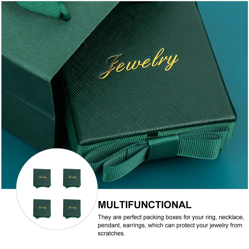 4 шт., набор коробок для ювелирных изделий в стиле ретро, темно-зеленый бант, элегантные держатели для хранения колец и ожерелья, многофункциональные упаковочные коробки 
4 шт., набор коробок для ювелирных изделий в стиле ретро, темно-зеленый бант, элегантные держатели для хранения колец и ожерелья, многофункциональные упаковочные коробки