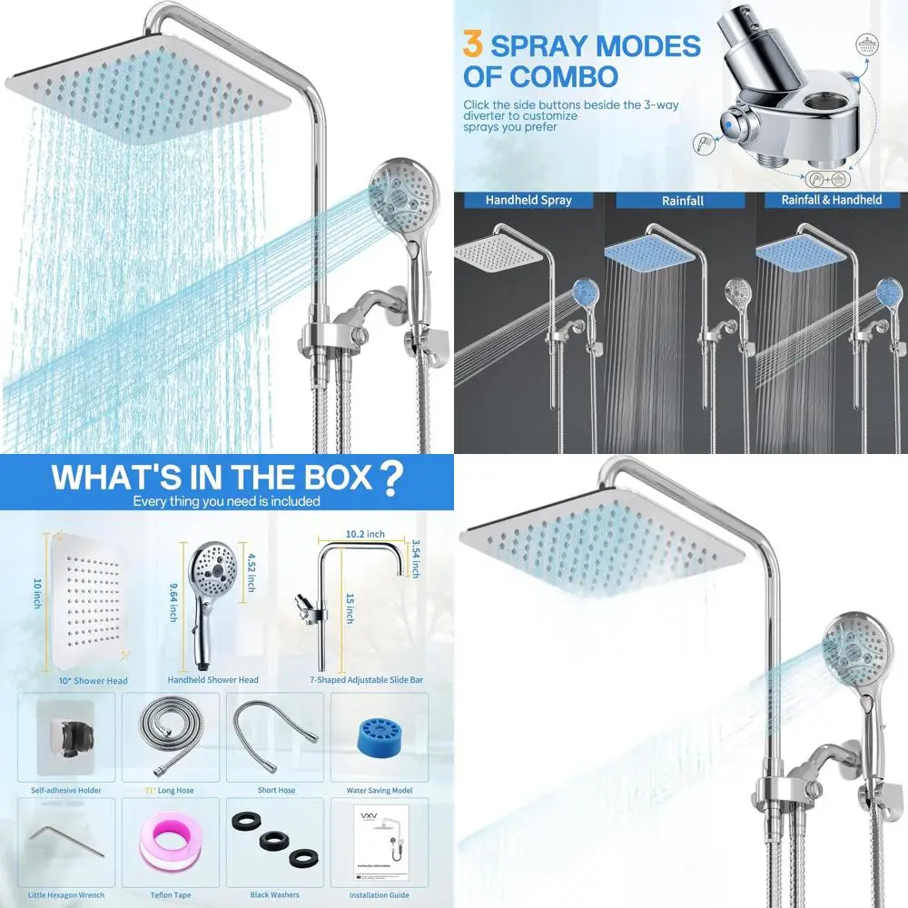 Элитная душевая система: 10 режимов тропического душа + 7 режимов ручного распыления, выдвижной шланг 13,4 м, 71 см, идеально подходит для высоких пользователей, хромированная отделка
Элитная душевая система: 10 режимов тропического душа + 7 режимов ручного распыления, выдвижной шланг 13,4 м, 71 см, идеально подходит для высоких пользователей, хромированная отделка