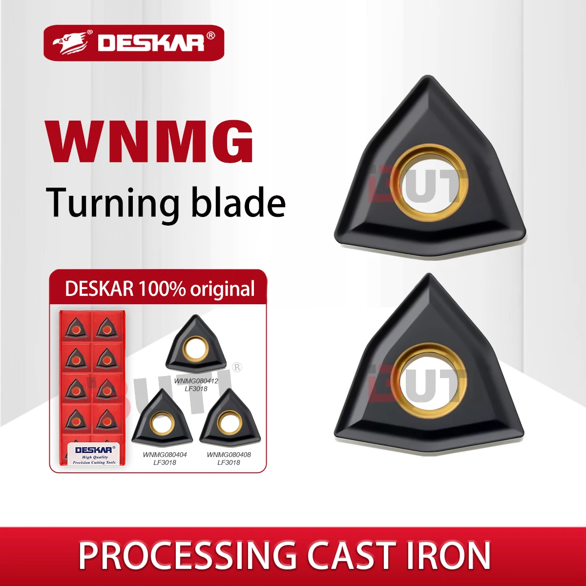 DESKAR 100% Original CNC Lathe Turning Insert WNMG080404 WNMG080408 WNMG080412 LF3018 Processing Cast Iron Outer Circular Blade
DESKAR 100% Original CNC Lathe Turning Insert WNMG080404 WNMG080408 WNMG080412 LF3018 Processing Cast Iron Outer Circular Blade