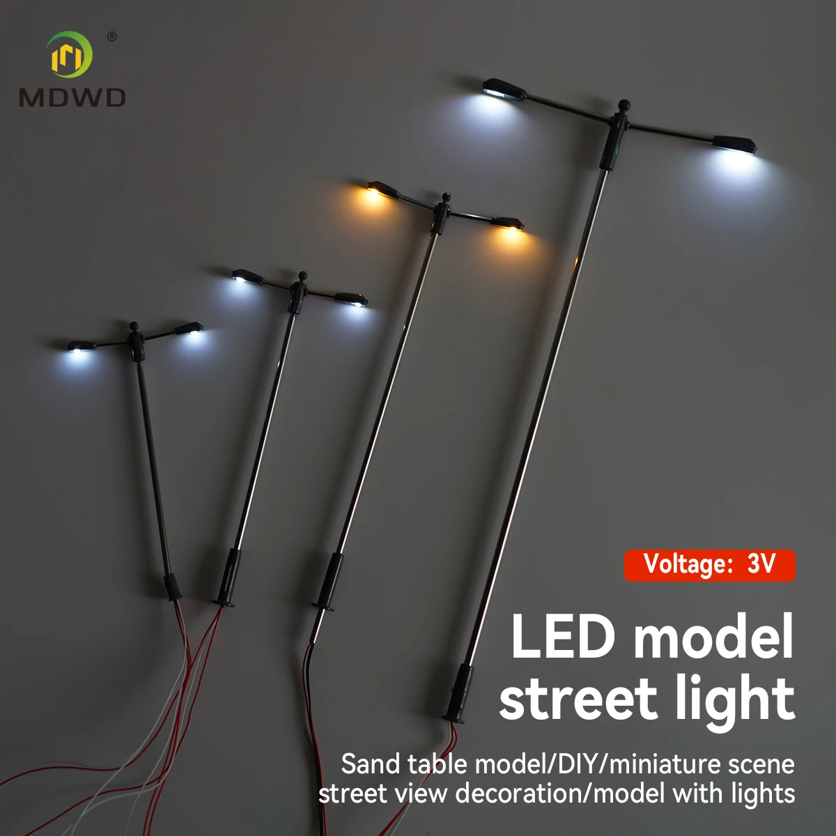5pcs Scale Model LED Street Lights, Metal Pole Double Head Lamps for 1/75 1/100 1/150 1/200 Model Railway Train Layout Diorama
5pcs Scale Model LED Street Lights, Metal Pole Double Head Lamps for 1/75 1/100 1/150 1/200 Model Railway Train Layout Diorama