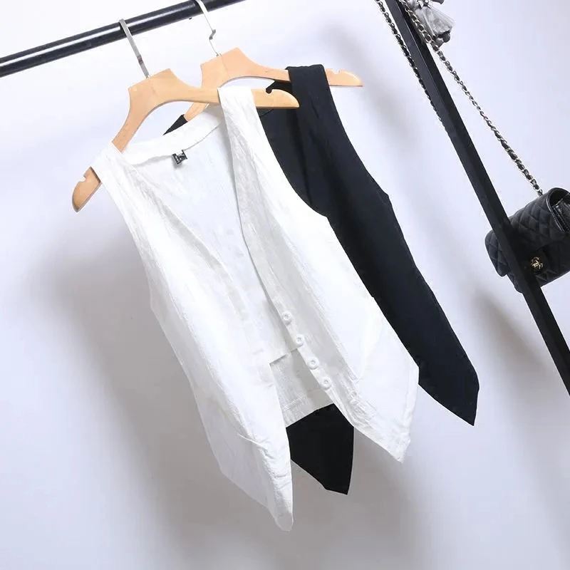 Female Vest Waistcoat Spring Autumn Sleeveless Vests Coat Women's Summer Thin Top Short Jacket White Black 4XL
Female Vest Waistcoat Spring Autumn Sleeveless Vests Coat Women's Summer Thin Top Short Jacket White Black 4XL