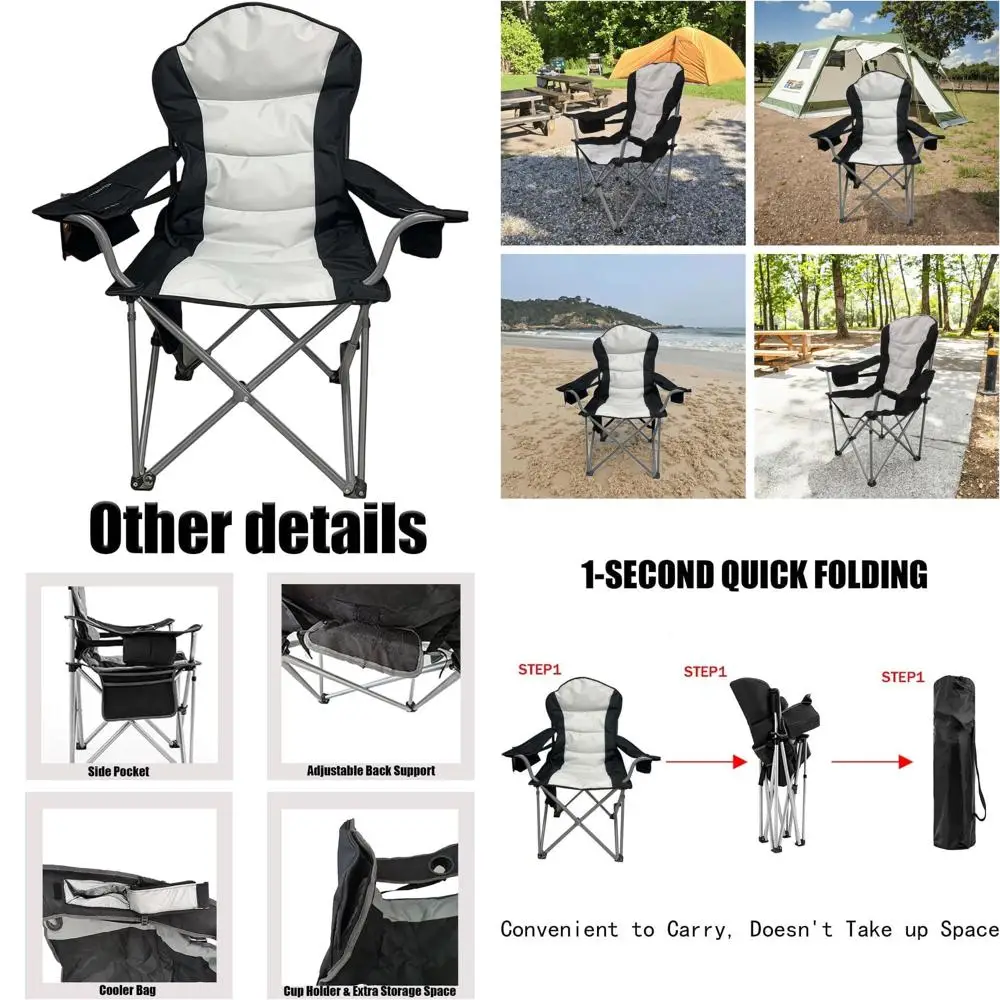 Wild Scape Oversized Folding Camping Chair for Adults, Foldable Beach Chairs with Cup Holder, Cooler Pocket, Storage Bag, Heavy
Wild Scape Oversized Folding Camping Chair for Adults, Foldable Beach Chairs with Cup Holder, Cooler Pocket, Storage Bag, Heavy