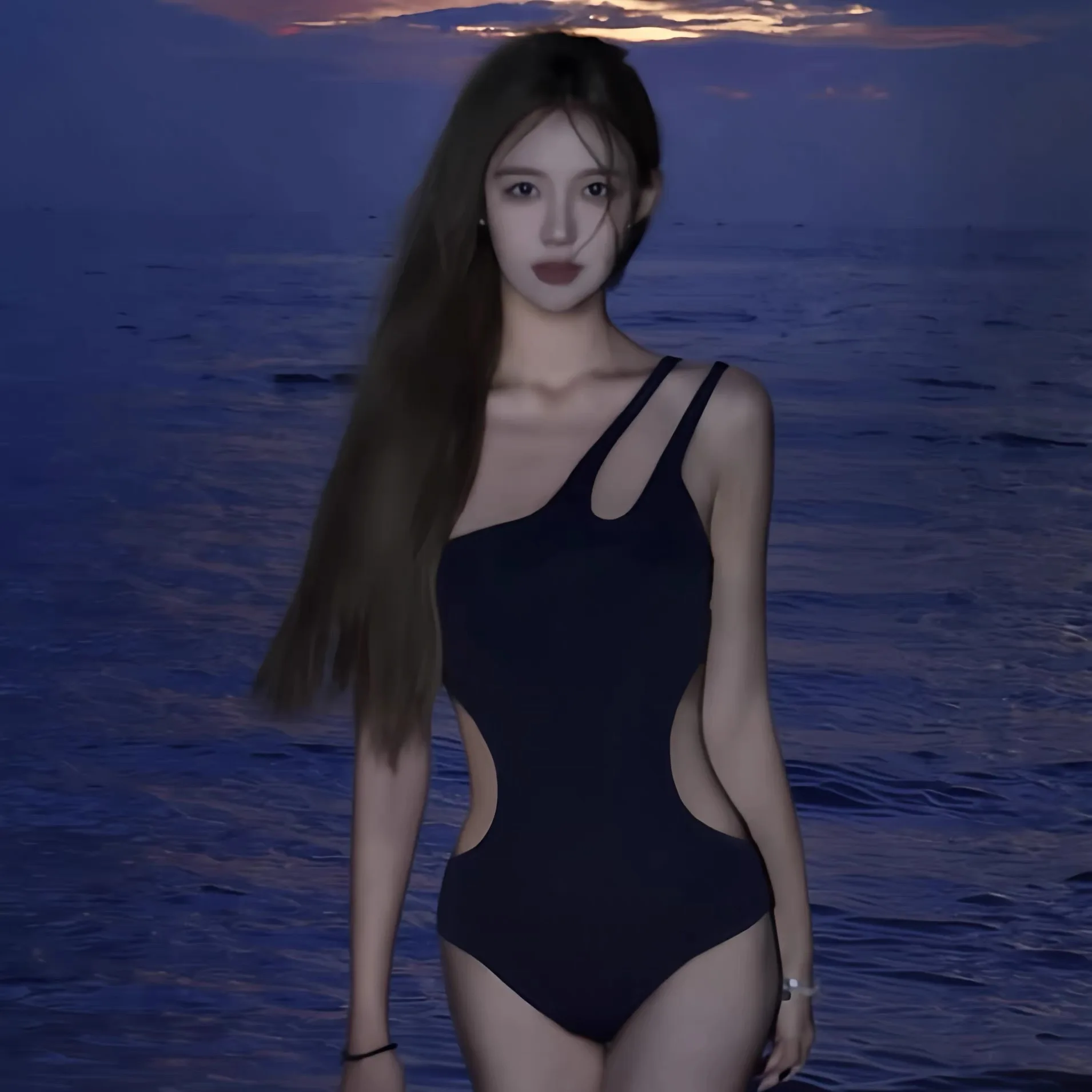 Retro Bla-Piece Swimsuit Women's Beautiful Pure Desire Thermal Spring Swimwear oulder Baring High-End Feeling
Retro Bla-Piece Swimsuit Women's Beautiful Pure Desire Thermal Spring Swimwear oulder Baring High-End Feeling