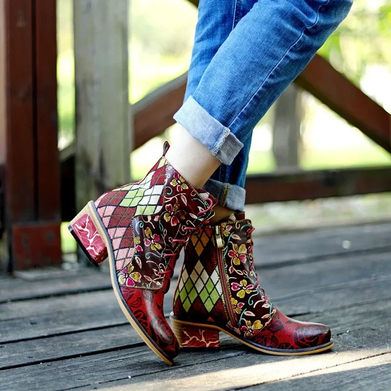 Genuine Leather Brown Splicing Lace Up Ankle Boots 2025 Winter New Women Shoes Fashion Style Handmade Round Toe 3CM Short Boots
Genuine Leather Brown Splicing Lace Up Ankle Boots 2025 Winter New Women Shoes Fashion Style Handmade Round Toe 3CM Short Boots