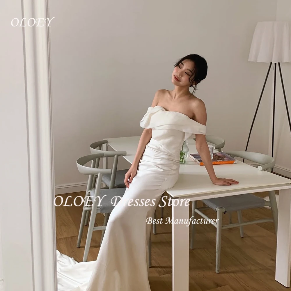 OLOEY Off Shoulder Korea Ivory Mermaid Wedding Dresses 웨딩드레스 Satin Short Sleeves Customized Pretty Bride Gowns Plus Size
OLOEY Off Shoulder Korea Ivory Mermaid Wedding Dresses 웨딩드레스 Satin Short Sleeves Customized Pretty Bride Gowns Plus Size