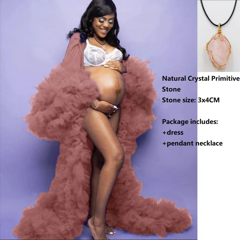 Puffy Ruffles Maternity dresses for Photo Shoot Natural Crystal Pendant Necklace Set Photographie de vêtements de maternité
Puffy Ruffles Maternity dresses for Photo Shoot Natural Crystal Pendant Necklace Set Photographie de vêtements de maternité