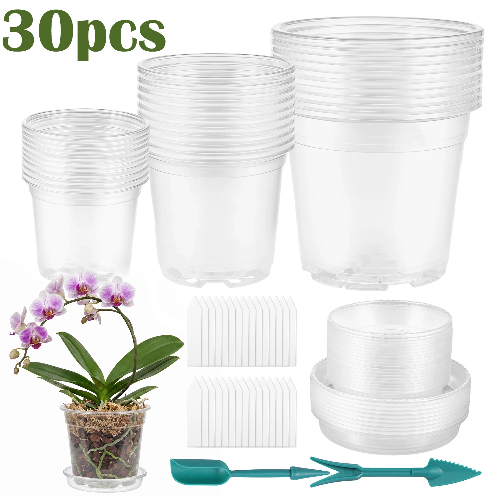 30Pcs/set Clear Nursery Pot with Trays and Labels Plastic Seedling Flower Pot with Drainage Hole Breathable Plant Container
30Pcs/set Clear Nursery Pot with Trays and Labels Plastic Seedling Flower Pot with Drainage Hole Breathable Plant Container