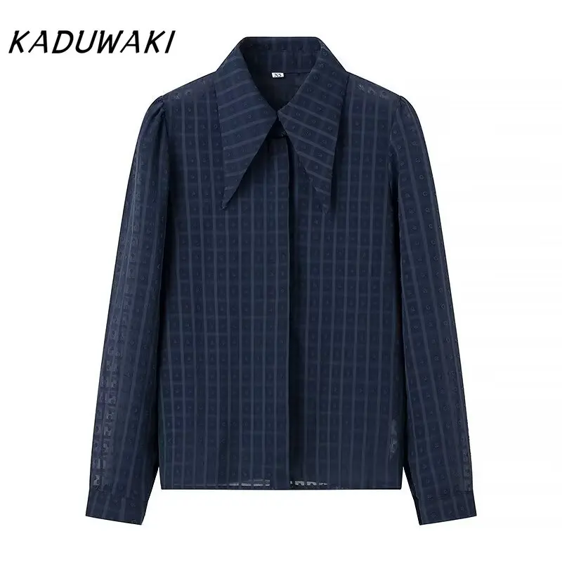 KADUWAKI Fashion Korean College Style Lapel Long-sleeved Plaid Blouses Casual Loose Chiffon Jacquard Streetwear Shirts Camisas
KADUWAKI Fashion Korean College Style Lapel Long-sleeved Plaid Blouses Casual Loose Chiffon Jacquard Streetwear Shirts Camisas