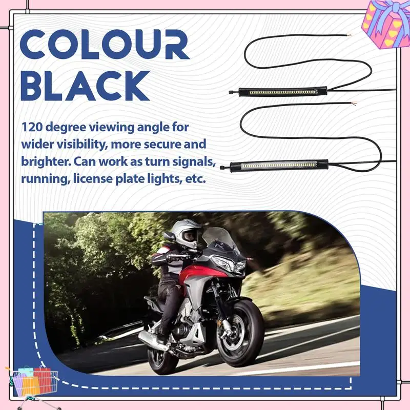 A77T-Flexible Switchback Dual-Color White & Amber Motorcycle LED Fork Turn Signal DRL Daytime Running Light Waterproof
A77T-Flexible Switchback Dual-Color White & Amber Motorcycle LED Fork Turn Signal DRL Daytime Running Light Waterproof
