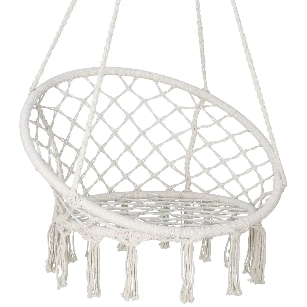 Macrame Hanging Chair Swing Chair With Tassels Cotton Rope Mesh Hammo Ch 330 Lbs, Perfect Bohemian Style Decor And Relaxation
Macrame Hanging Chair Swing Chair With Tassels Cotton Rope Mesh Hammo Ch 330 Lbs, Perfect Bohemian Style Decor And Relaxation