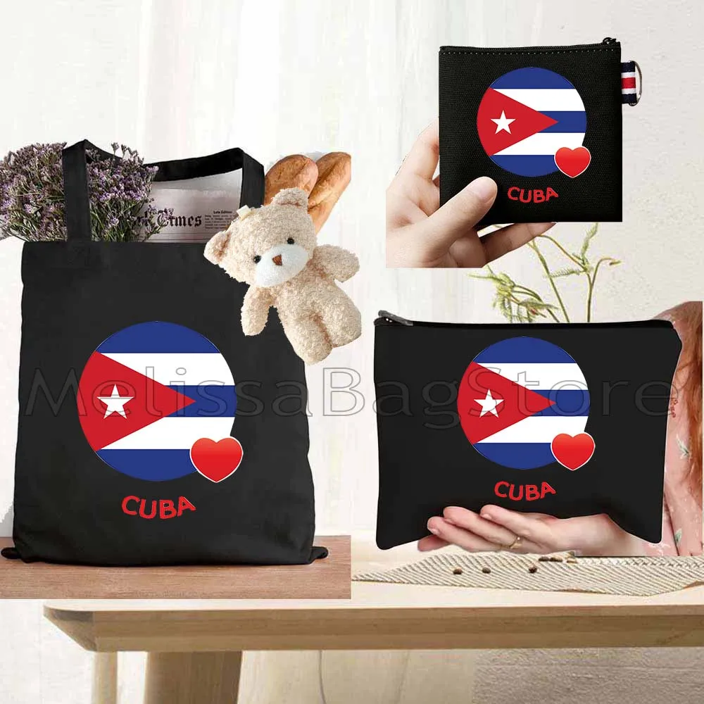 4PCS Gifts Set Cuba Heart Flag Black Canvas Tote Bag Handbag with Doll Key Coin Purse Cosmetic Makeup Toilet Bag Case Pouch
4PCS Gifts Set Cuba Heart Flag Black Canvas Tote Bag Handbag with Doll Key Coin Purse Cosmetic Makeup Toilet Bag Case Pouch