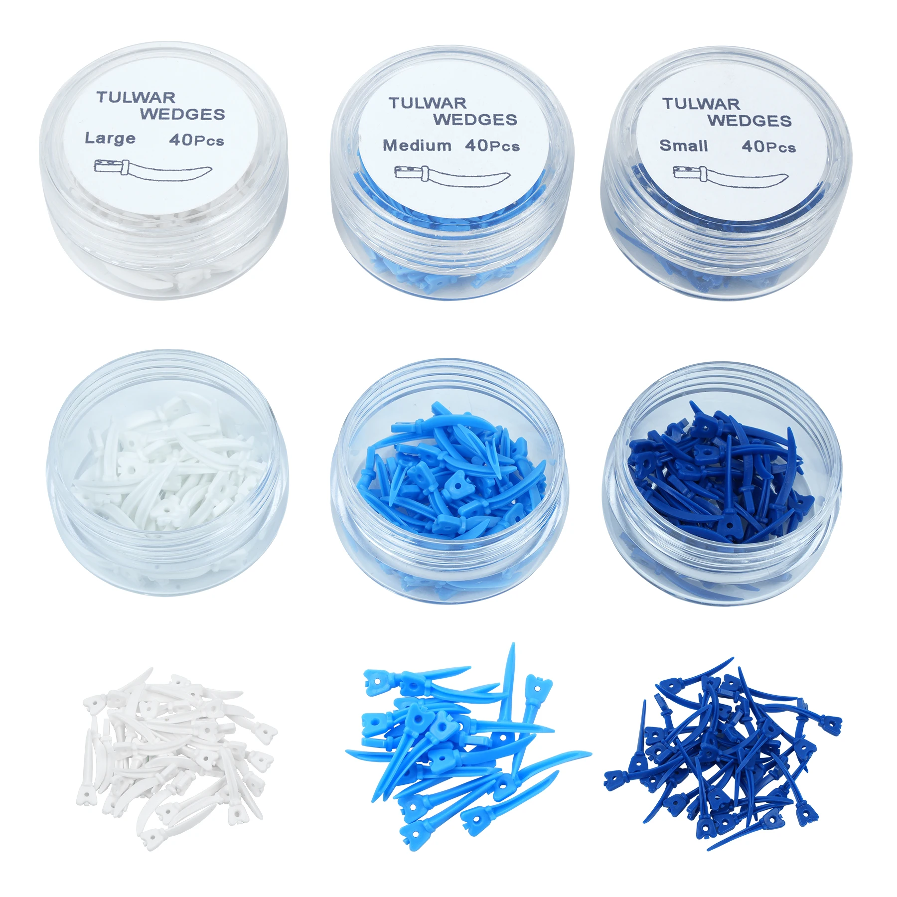 40PCS Dental Tulwar Wedges Refill Wedge For Sectional Matrix System Disposable Plastic Wedges With Hole Dentistry Wedge
40PCS Dental Tulwar Wedges Refill Wedge For Sectional Matrix System Disposable Plastic Wedges With Hole Dentistry Wedge